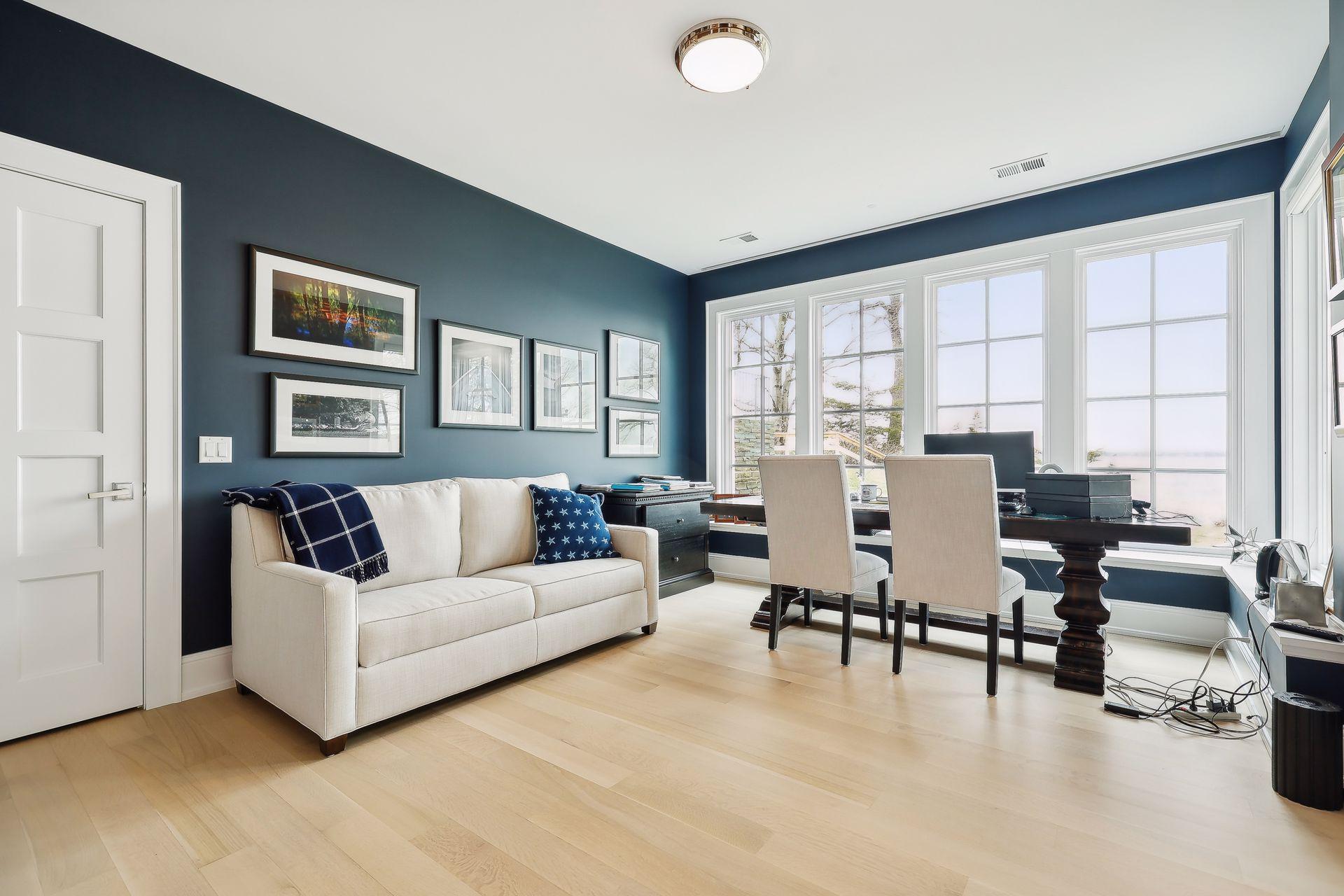 Fourth bedroom, lakeside space that is currently utilized for an office space. 3/4 bath and closet are attached.