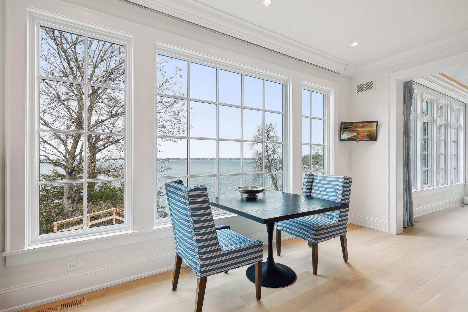 Informal dining/Breakfast nook with gorgeous views of the lake!