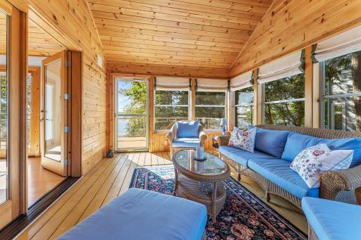 Three Season Porch with Newly Stained Flooring