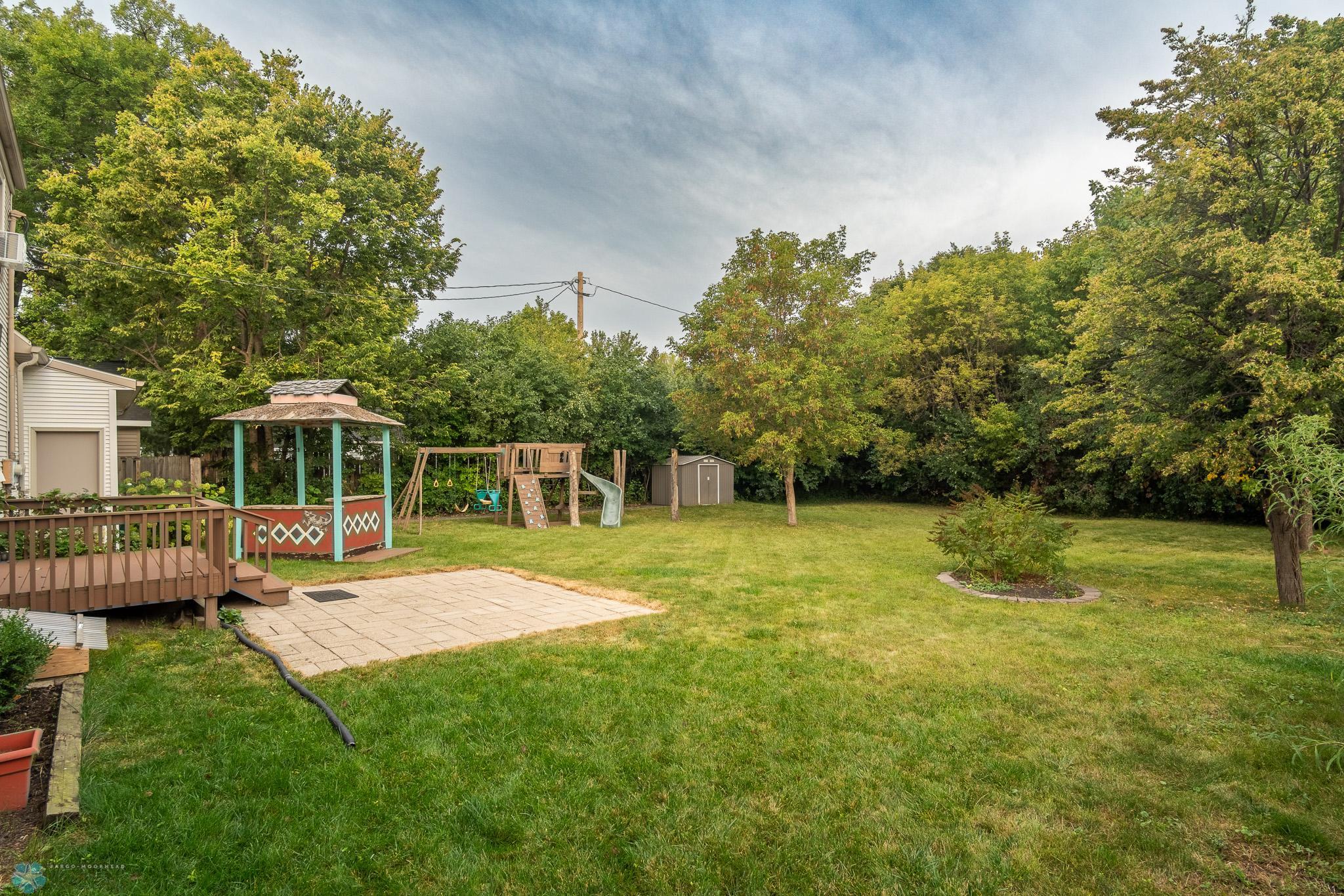 Backyard with playset