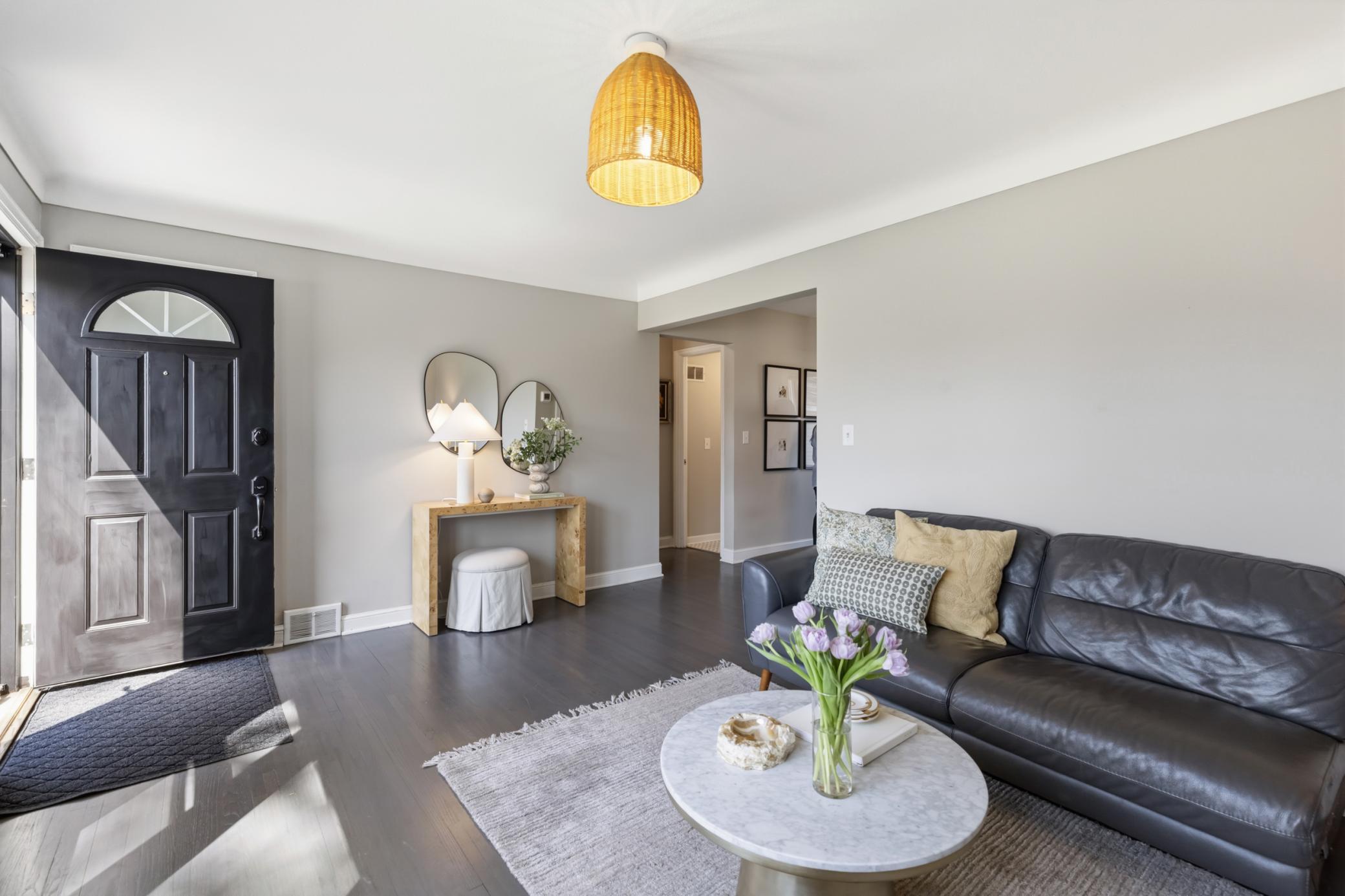 Living room and front entry