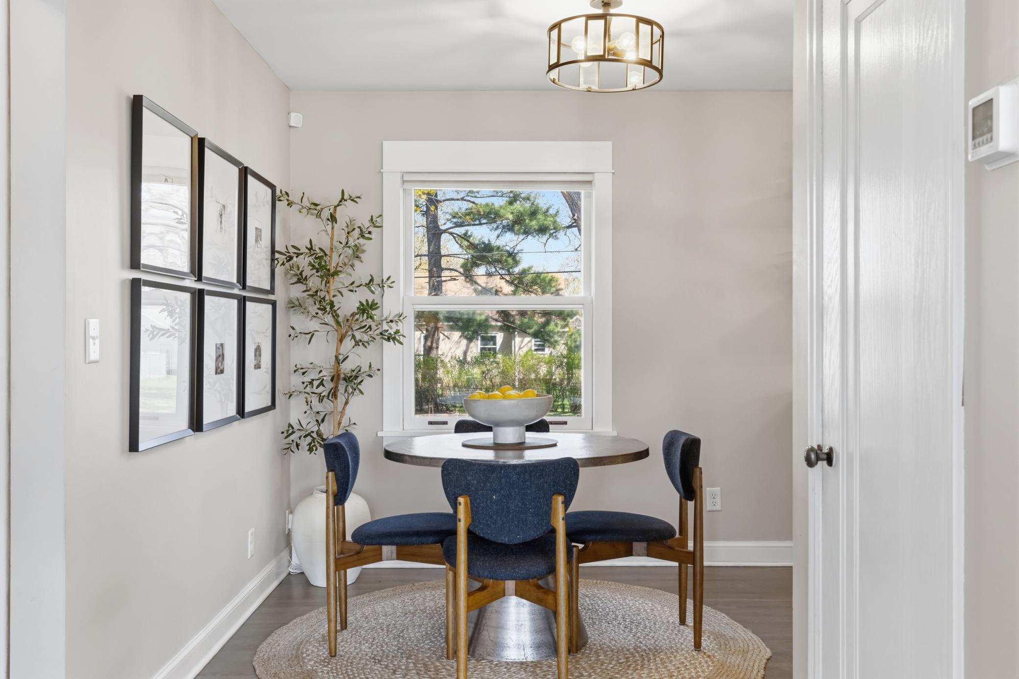 Dining space is perfect for a celebration dinner or quiet, home cooked meal.