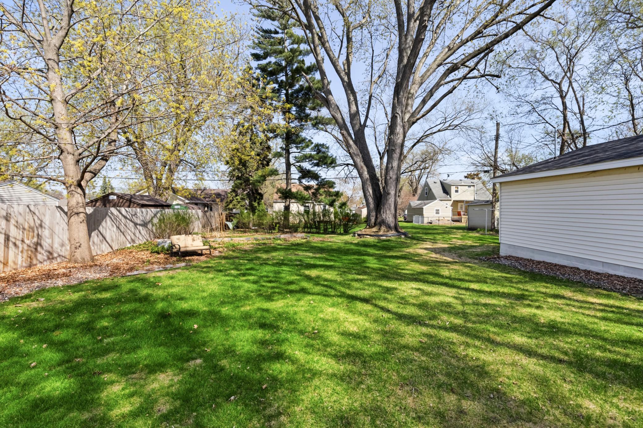 Huge back yard offers plenty of space to play