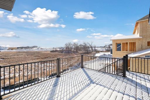 Maintenance free deck overlooking protected, conservation land.