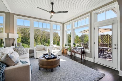 The sunroom faces east and is a perfect room to start your day.