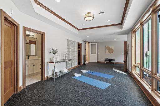Alternate view of the lower level work out room.