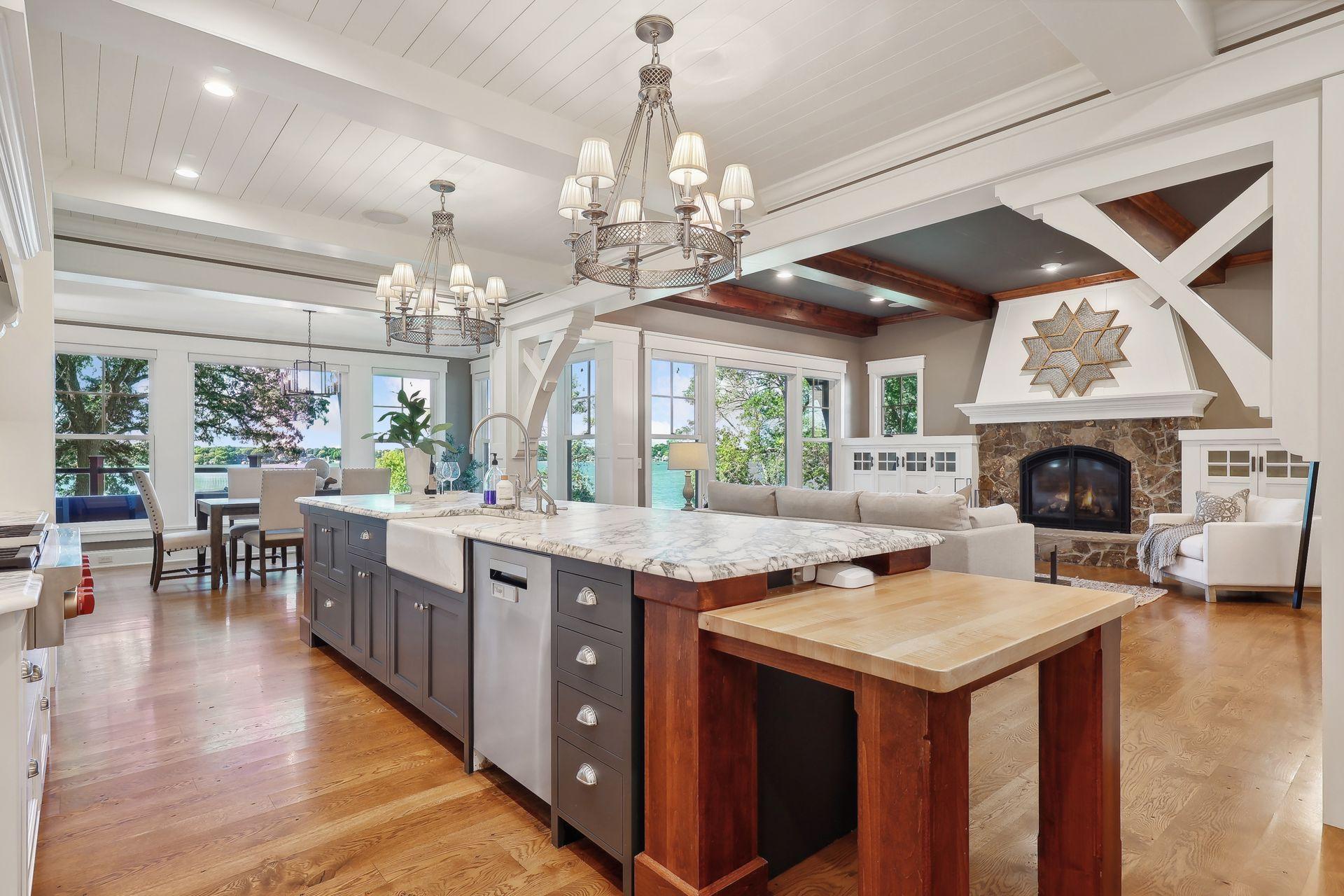 A walk-in pantry is located just around the corner and provides additional storage.