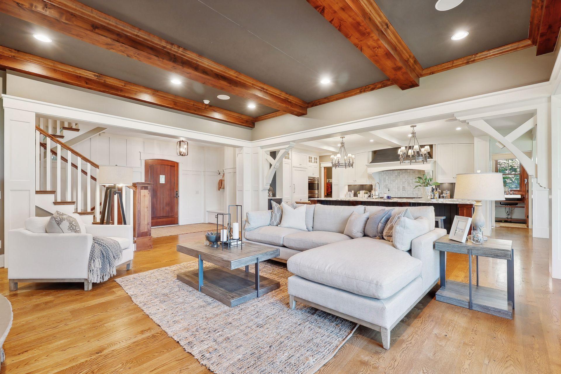 With keen attention to detail, you'll enjoy exposed beams, hand-crafted corbels, and extensive millwork and finishes.