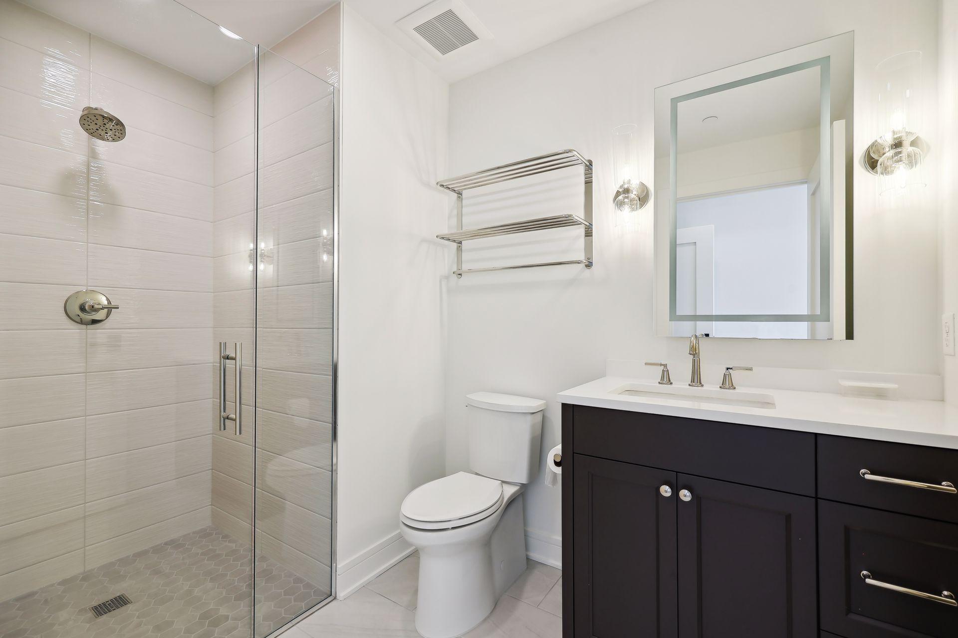 En-suite 3/4 bath in the secondary bedroom suite