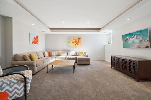 Lower Level Family Room with Cove Lighting