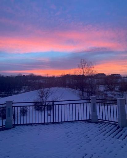 Winter views including a great sledding hill to enjoy!