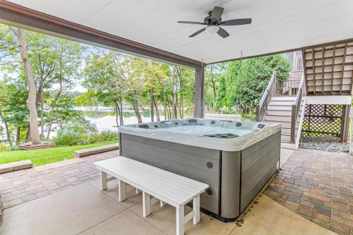 Enjoy lake views while chilling in your spa!