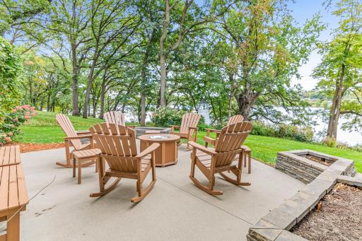 The lower level patio has built-in flower beds and beautiful views.