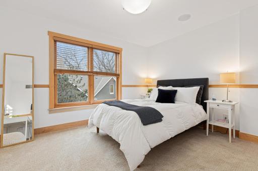 Bedroom 3 of 4 on the upper level is on the NW corner of the home.