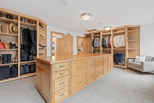 Alternate view of the closet. This space can be accessed directly from the bedroom or the primary bathroom.