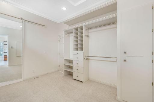 The built-ins make this closet very efficient!