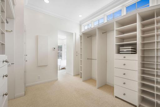 The owner's closet is expansive and has all of the space you need and want!
