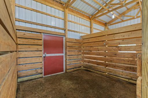 Dutch doors lead directly to dry lot paddocks