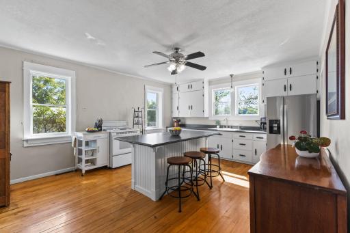 Spacious country kitchen with large center island