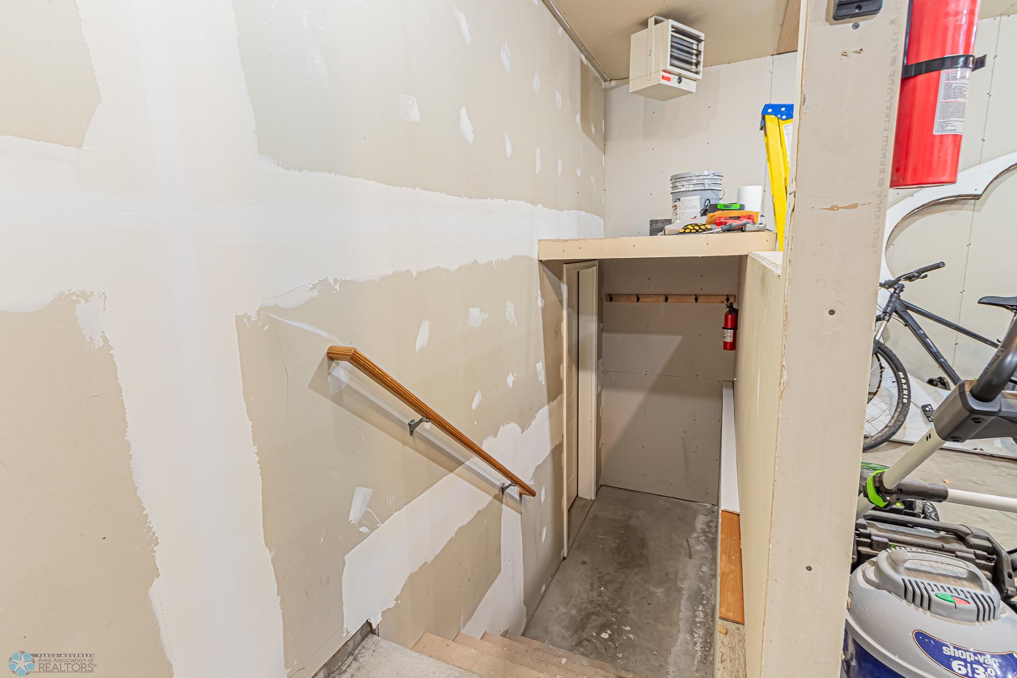 Stairs from lower level to garage