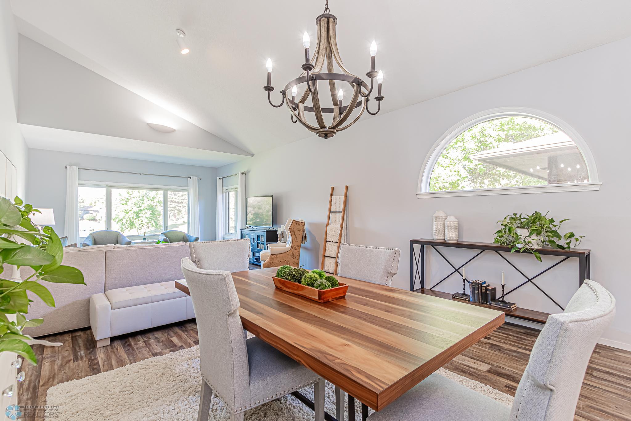 Lots of natural light in Living/dining room