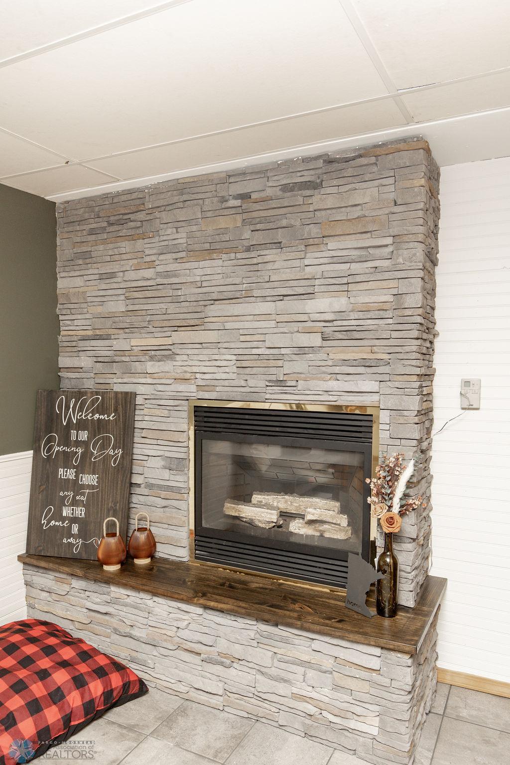 Basement Living Room-Gas Fireplace