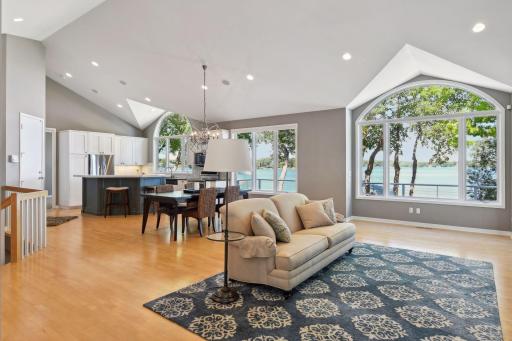 Open and bright with amazing views of the Lake Minnetonka