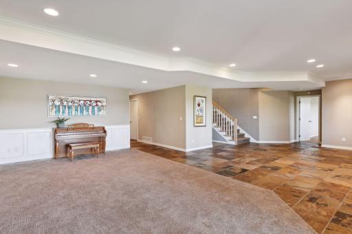 Large lower level provides additional space for gathering with family and friends
