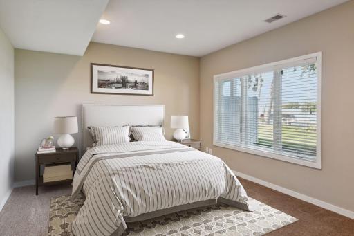 The home's third bedroom is located in the lower level