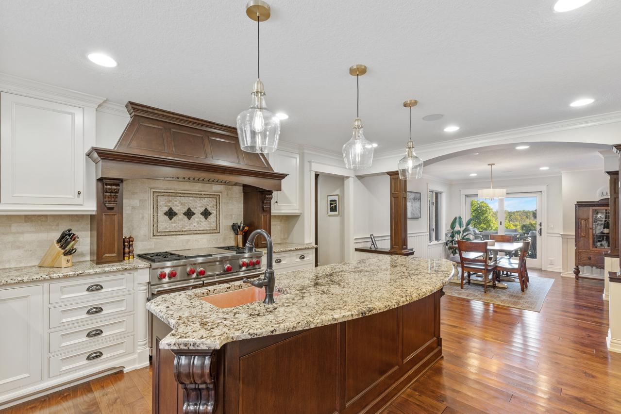 Kitchen opens up to Dining Area