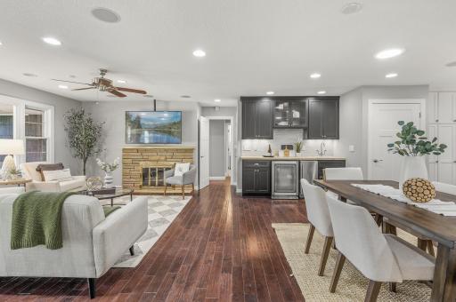 Main Level includes Wet Bar and Beverage Fridge and is Ideal for Entertaining Guests