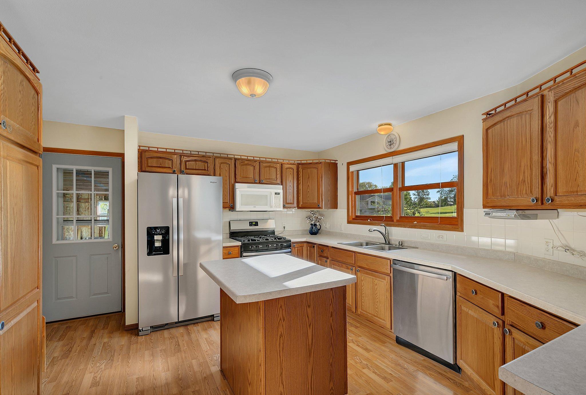 New stainless steel refrigerator.