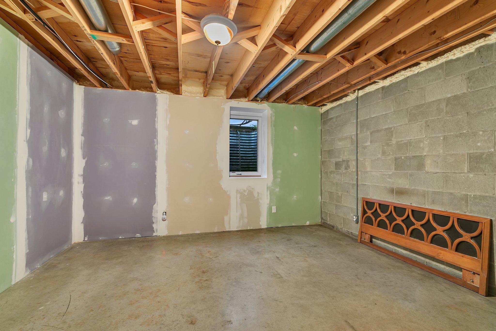 Unfinished 5th Bedroom in the basement.