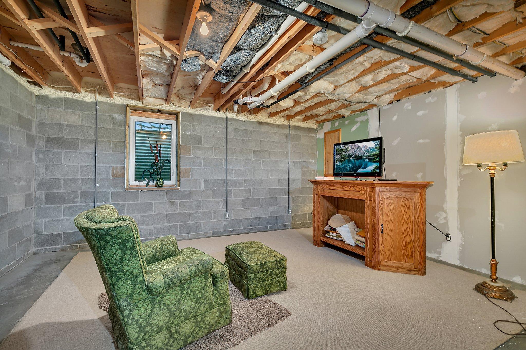 Future Family Room area in the basement.