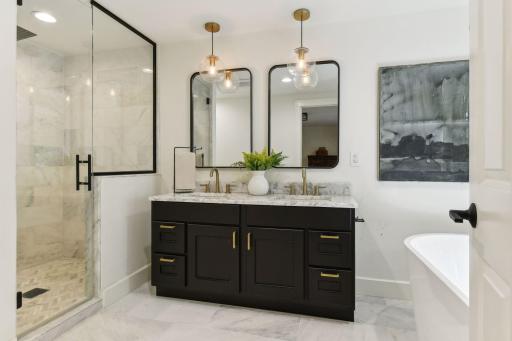 Unwind in your own luxurious spa-like bathroom, designed for relaxation and rejuvenation with elegant finishes and serene ambiance.