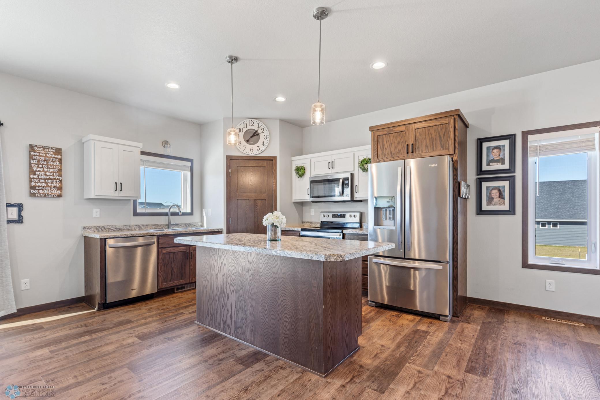 Kitchen- Stainless steel appliances & Island