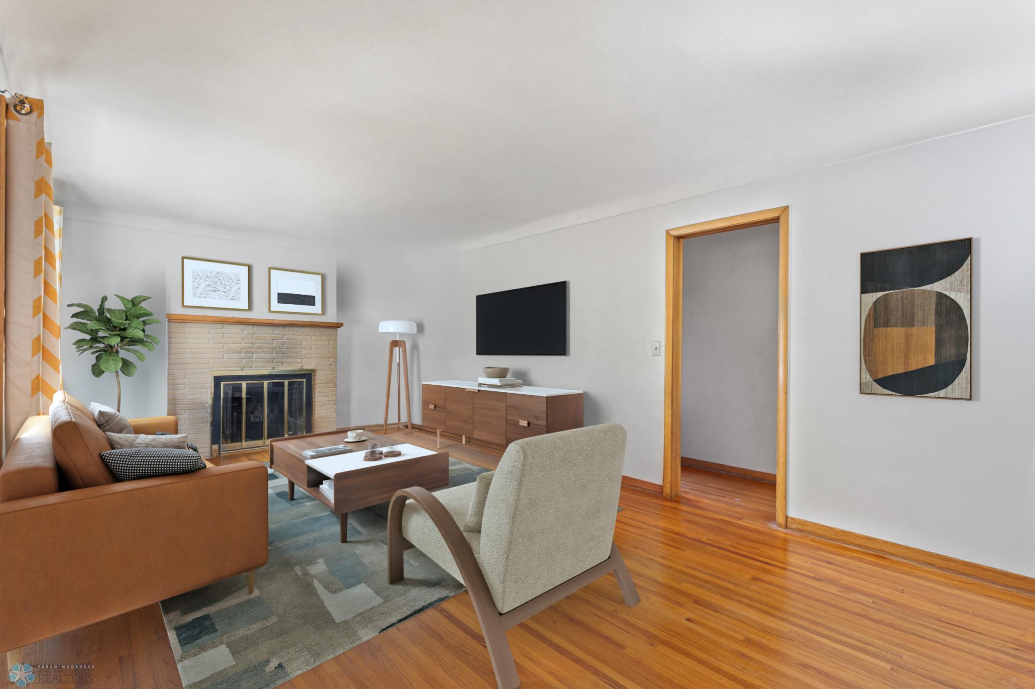 Living Room virtually staged