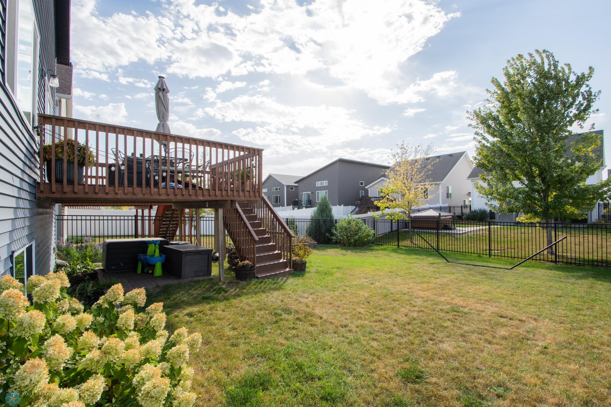View from Deck to Fenced Yard