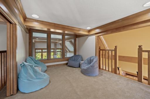 The play loft is a bright and inviting space designed for creativity and fun.