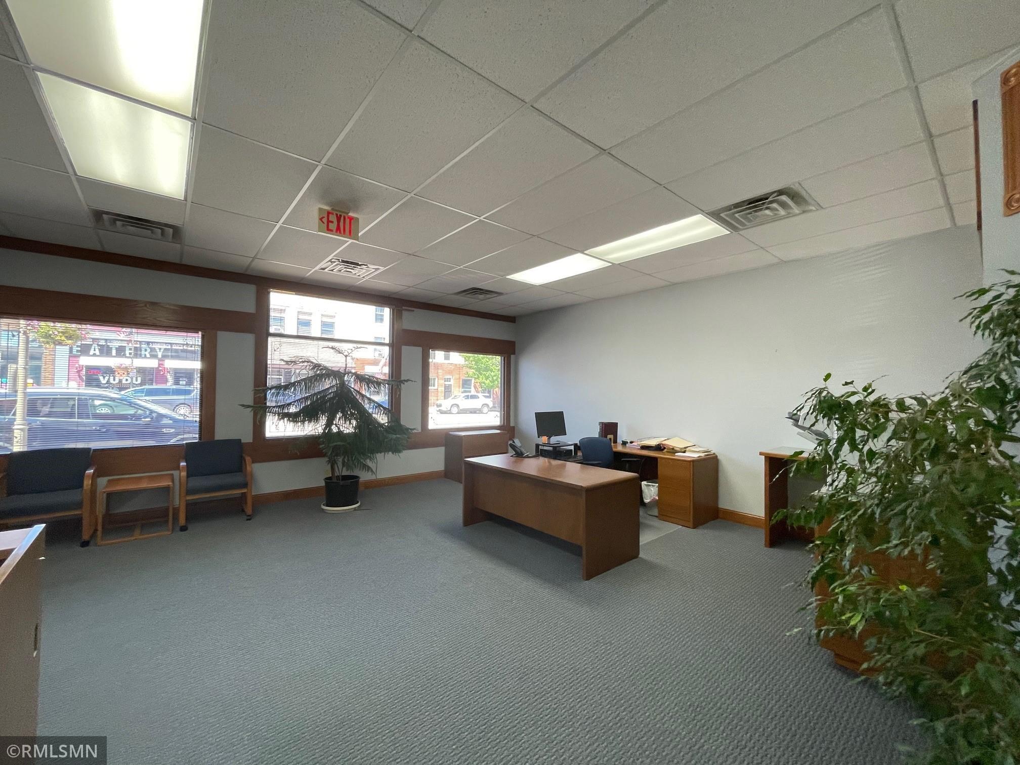 Picture windows bring in an abundance of natural light.