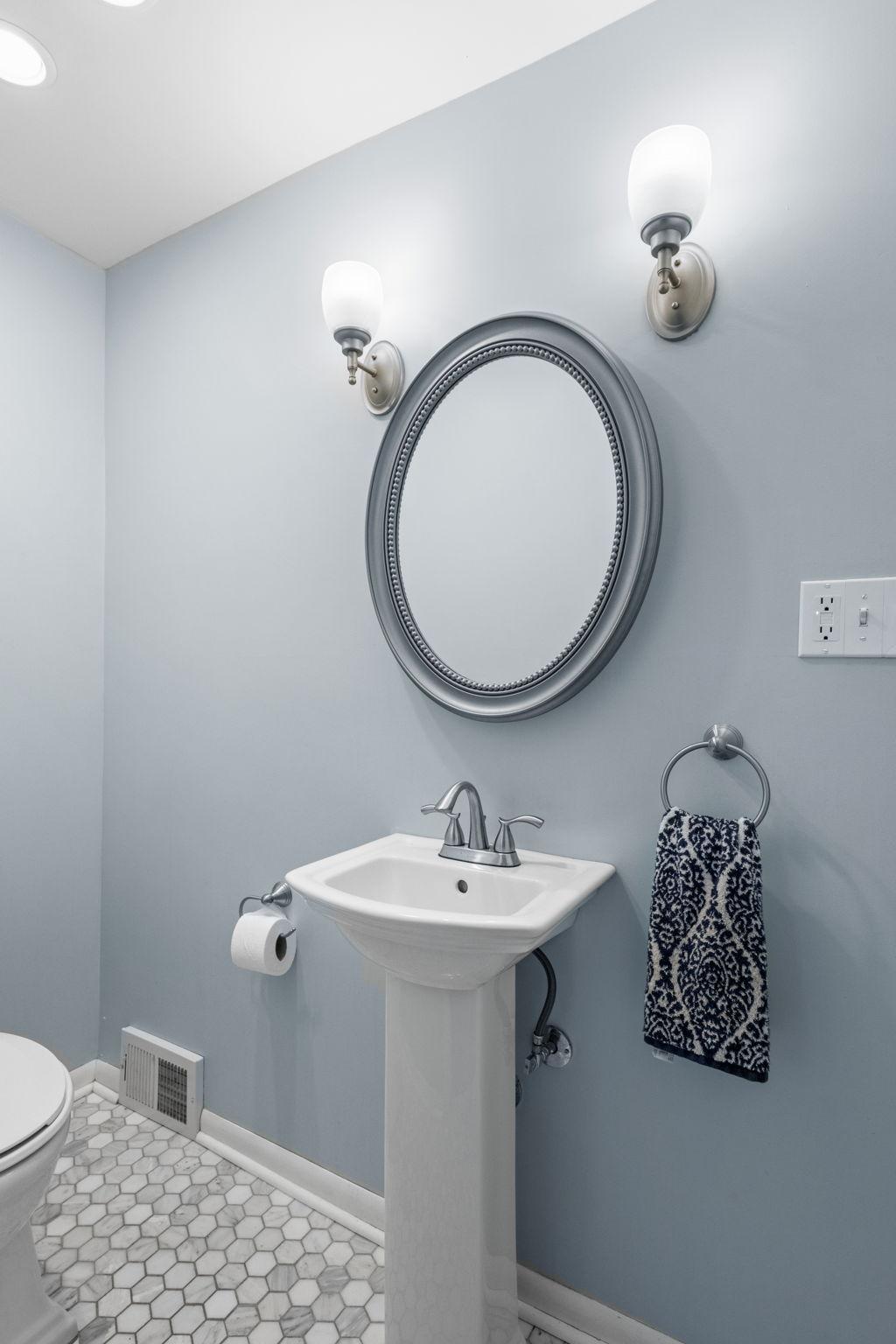 Main level half bath.