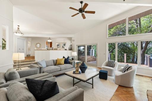 Soaring Vaulted Ceilings with Floor to Ceiling Windows