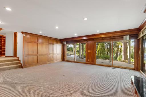 Family Room walks out to Patio, Large Back Yard, and Lake