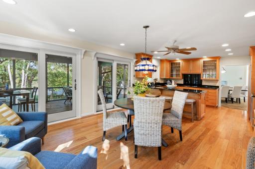 Kitchen Dining leads out to Screened in Porch