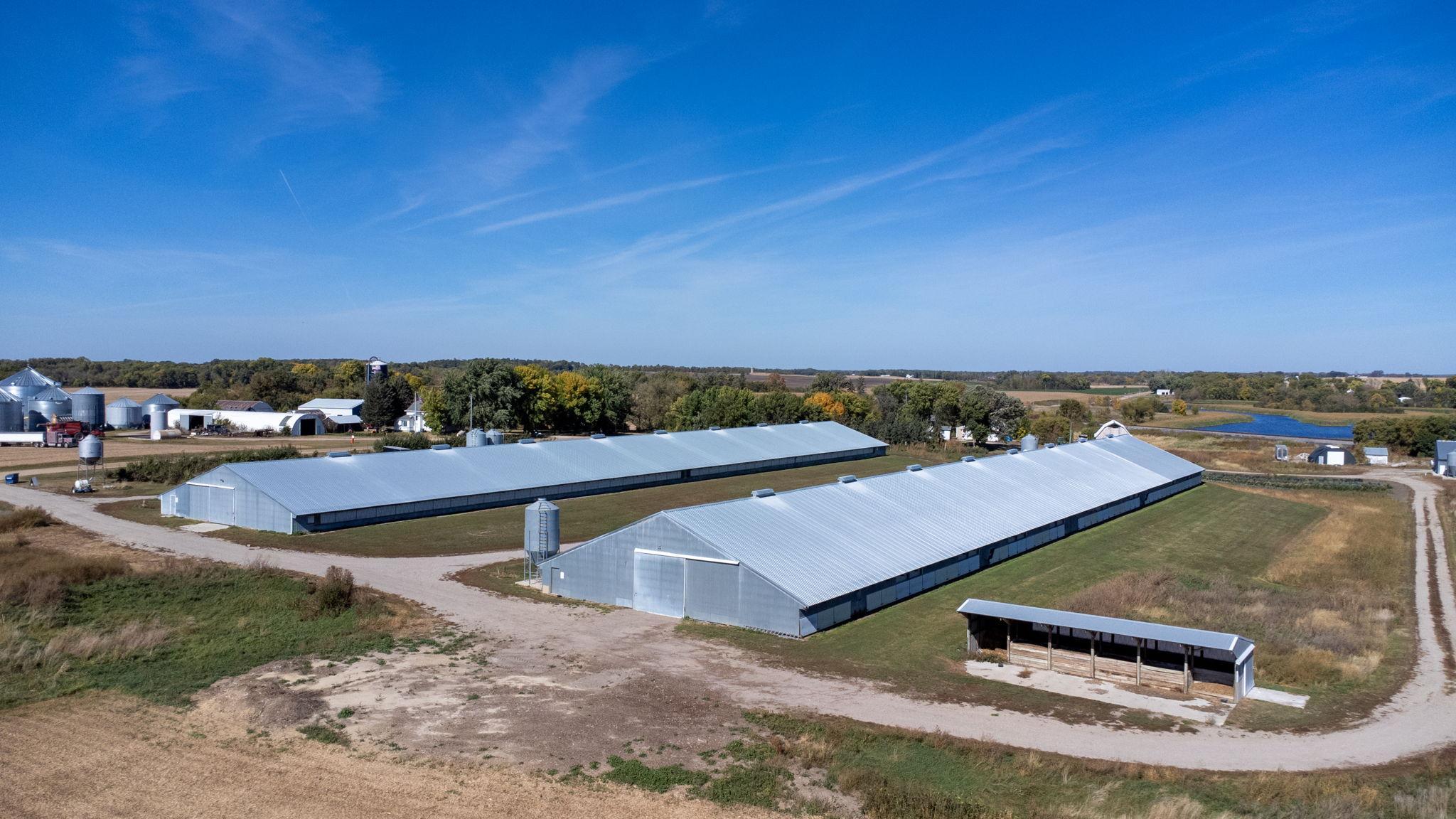 Two turkey barns