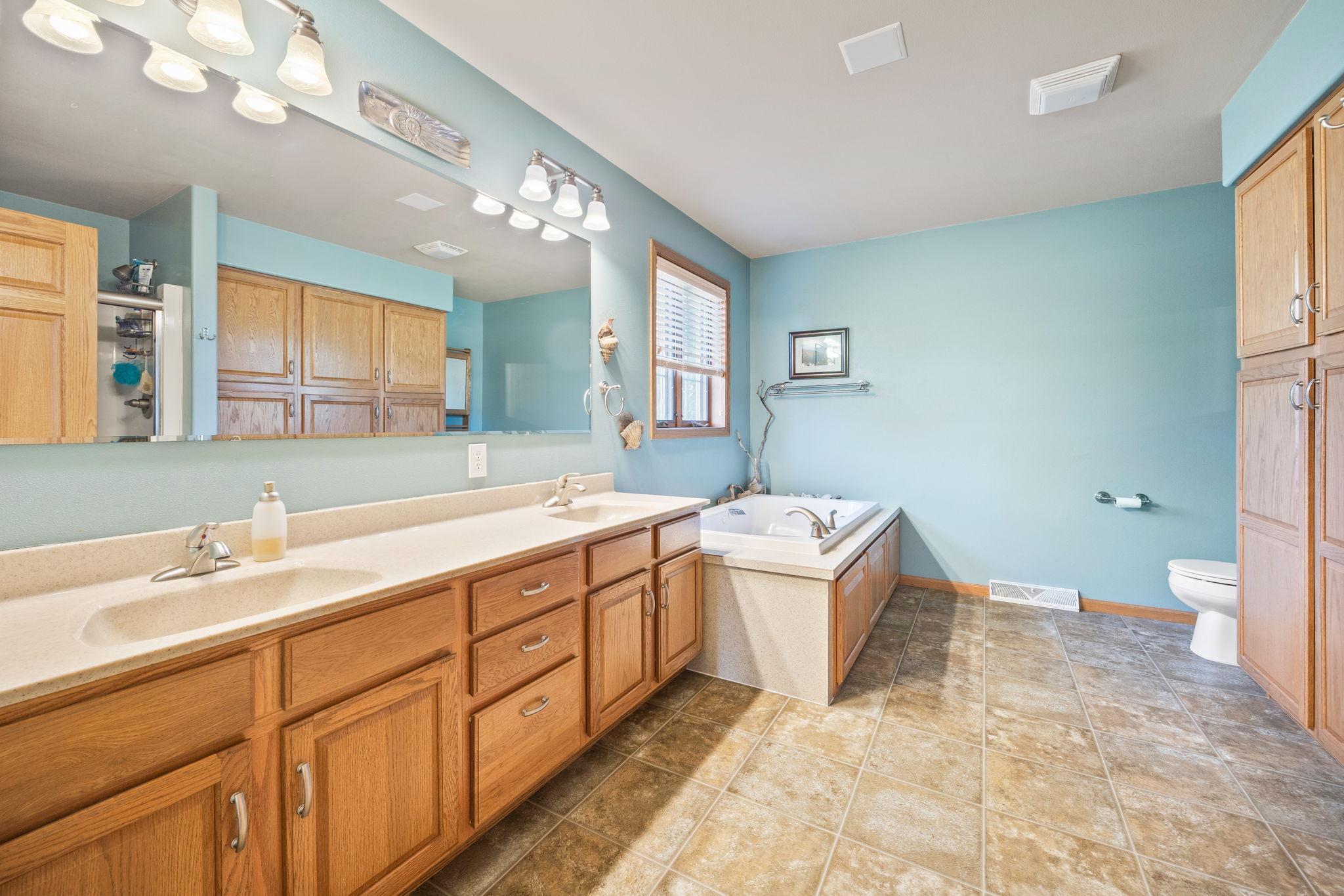 Primary bathroom with jetted tub.
