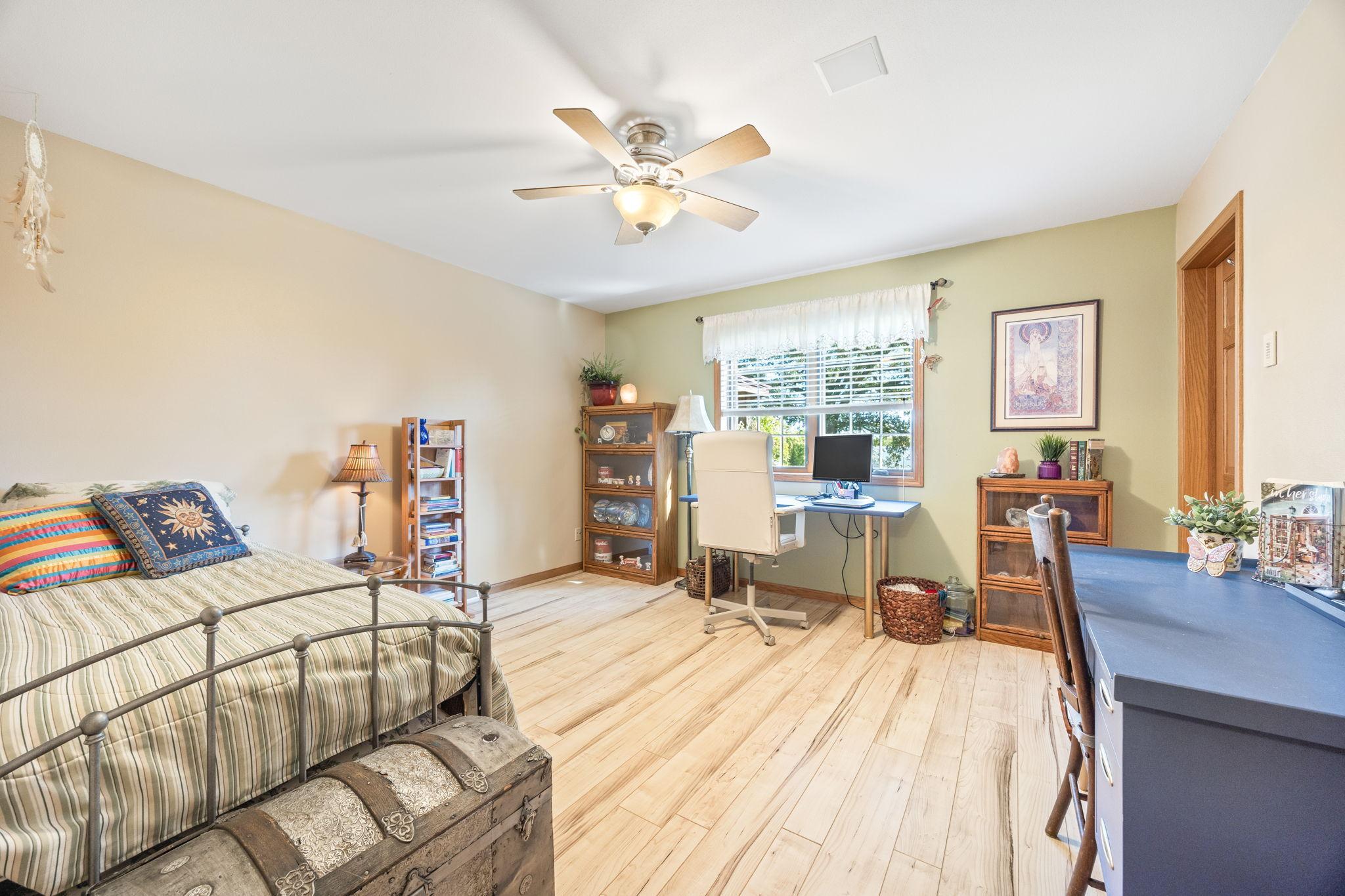 Second bedroom overlooks the backyard.