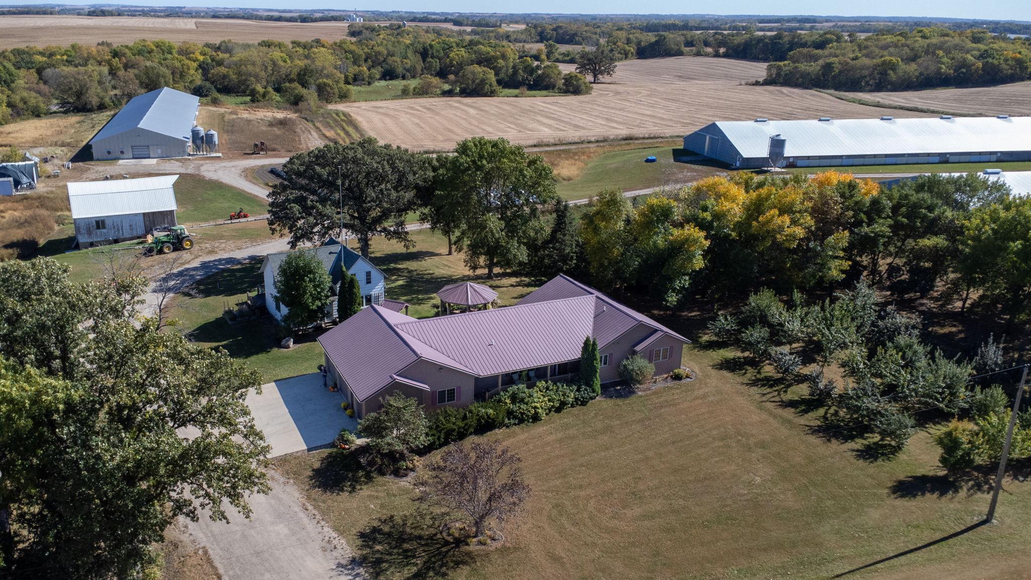 Aerial view of the home.