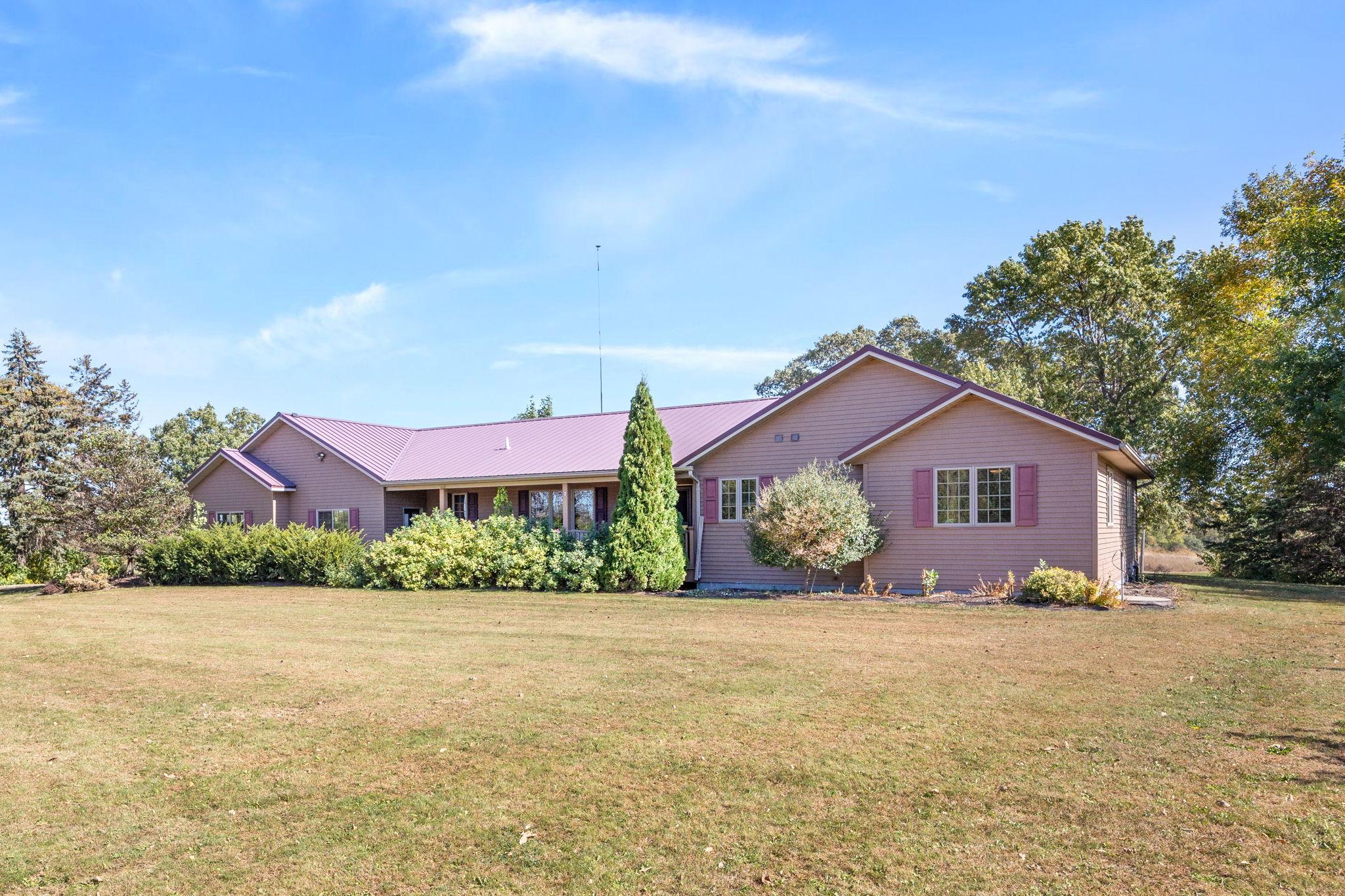 Front view from Lakewood Road of the home.