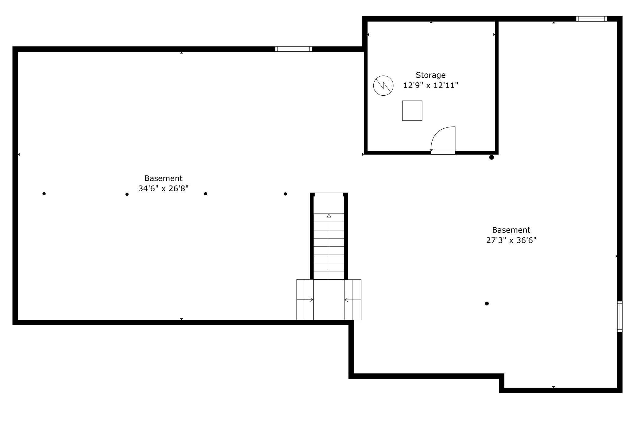 Lower level floor plan.